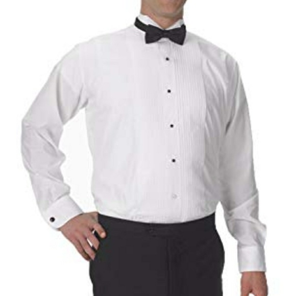 Ally B Other - Men's Tuxedo Shirt Poly/Cotton Laydown Collar 1/8